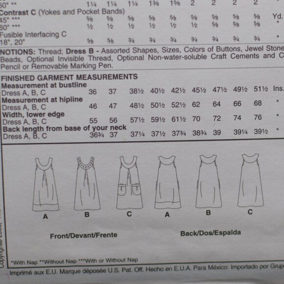 McCall's Pattern M6559 3 Dress Size 8-24 - Picture 3 of 4
